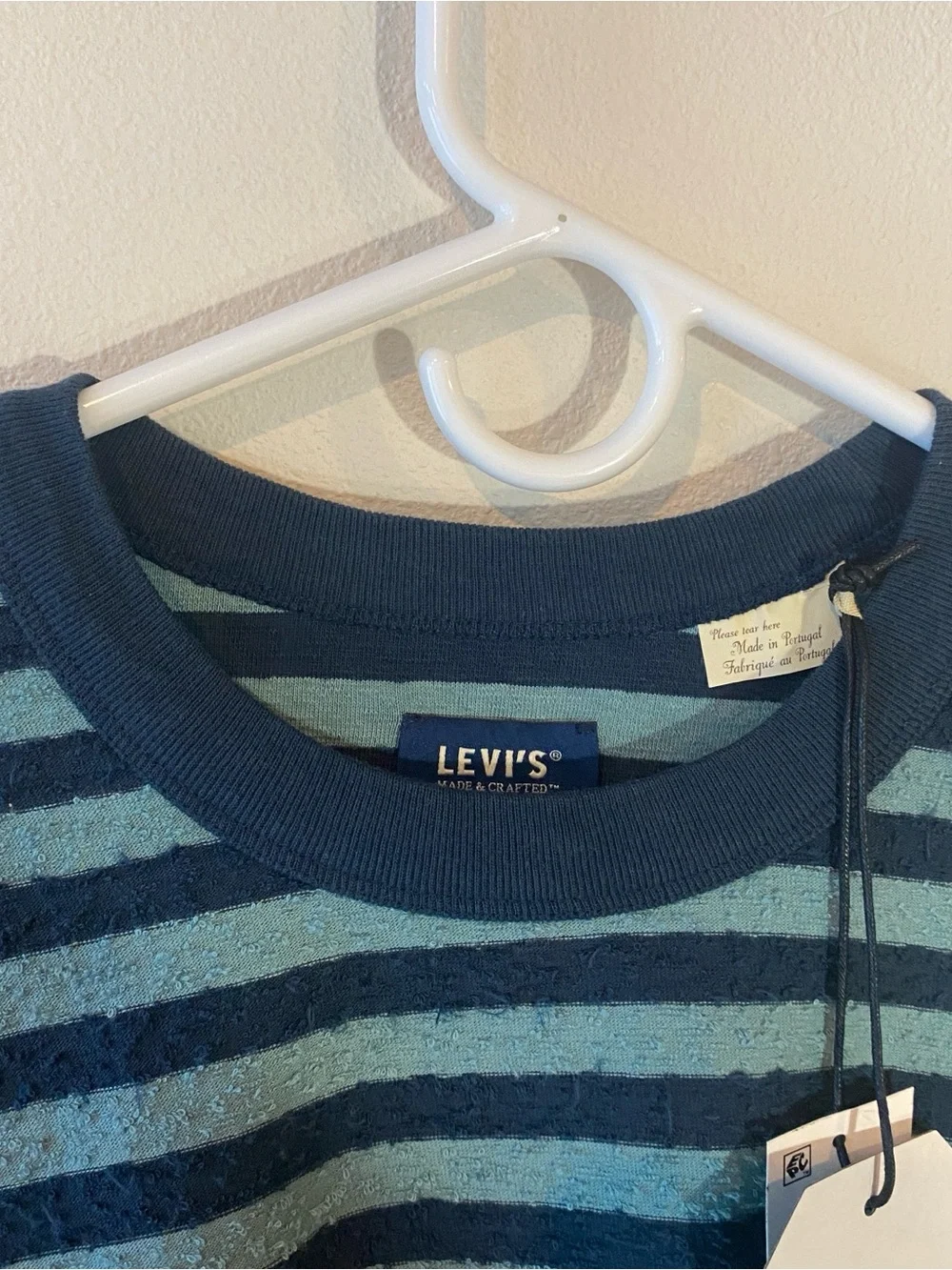 Levi’s Made And Crafted Blue Stripe Sweater Made In Portugal $118 - Men’s Small